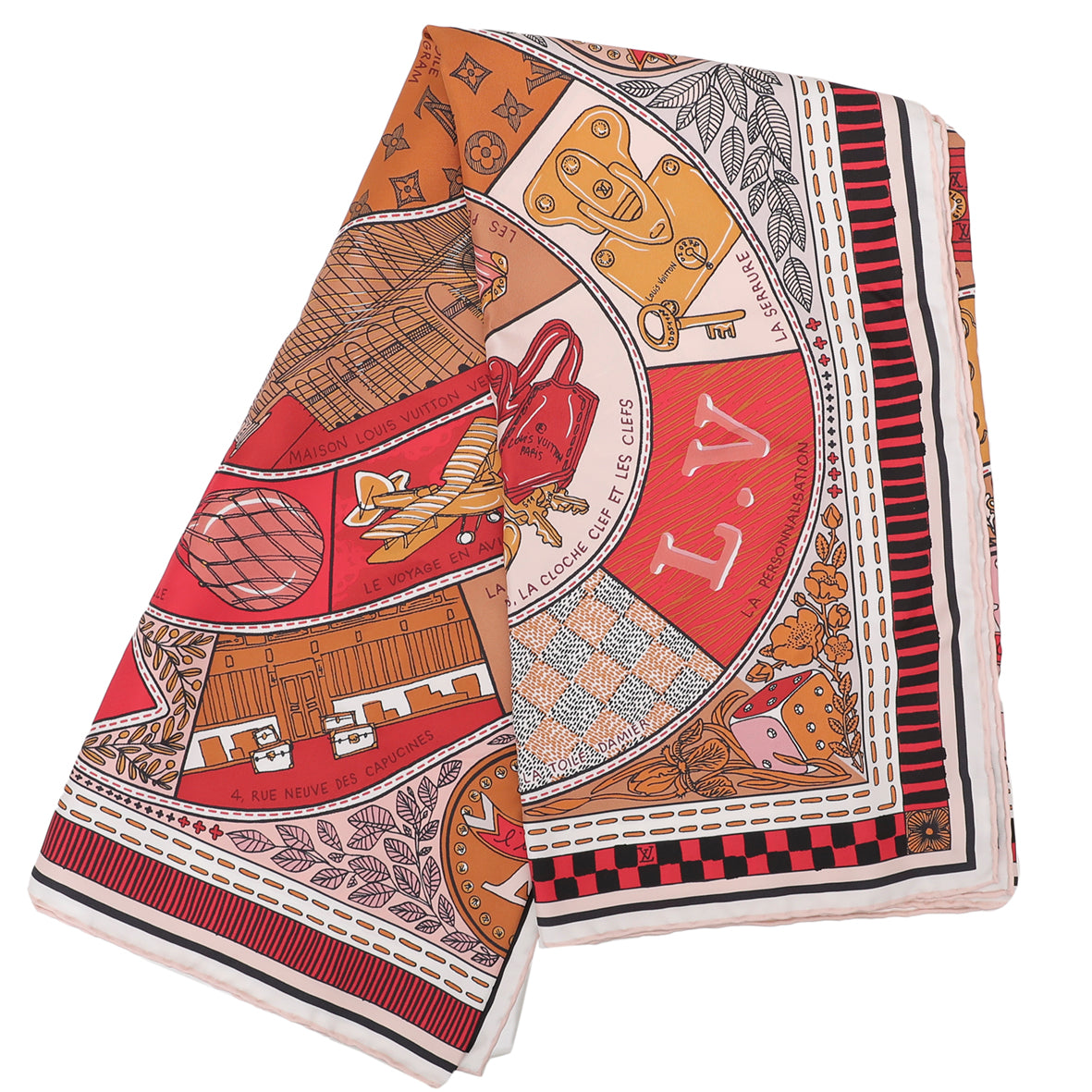 Louis Vuitton Light Beige Multicolor Jeu De Louis Square Scarf-Louis Vuitton-THE CLOSET