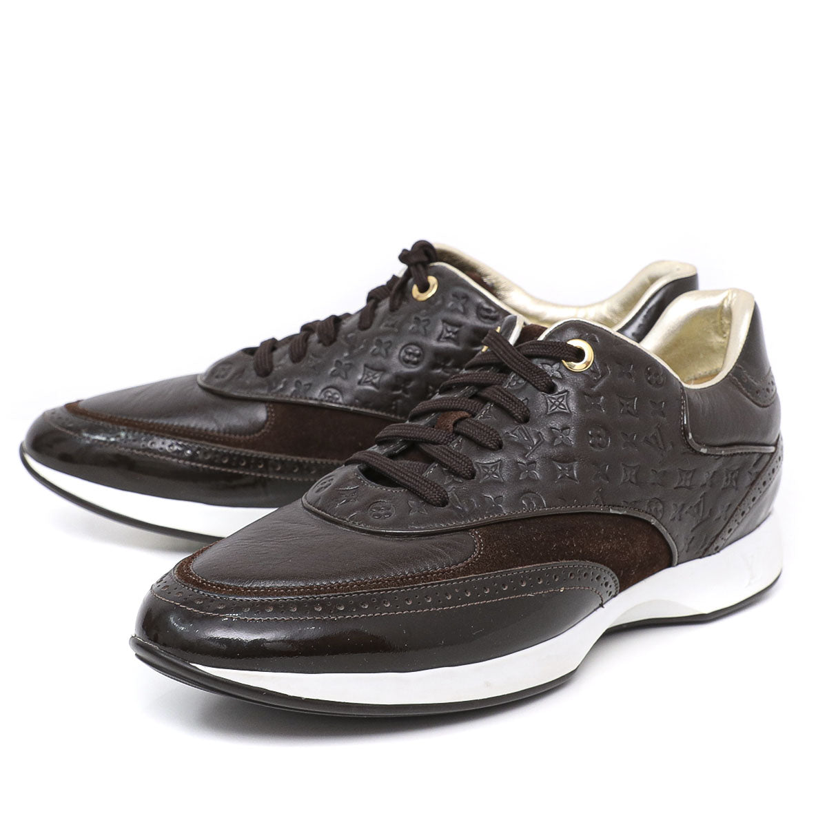 Louis Vuitton Brown Lace Up Sneakers 40