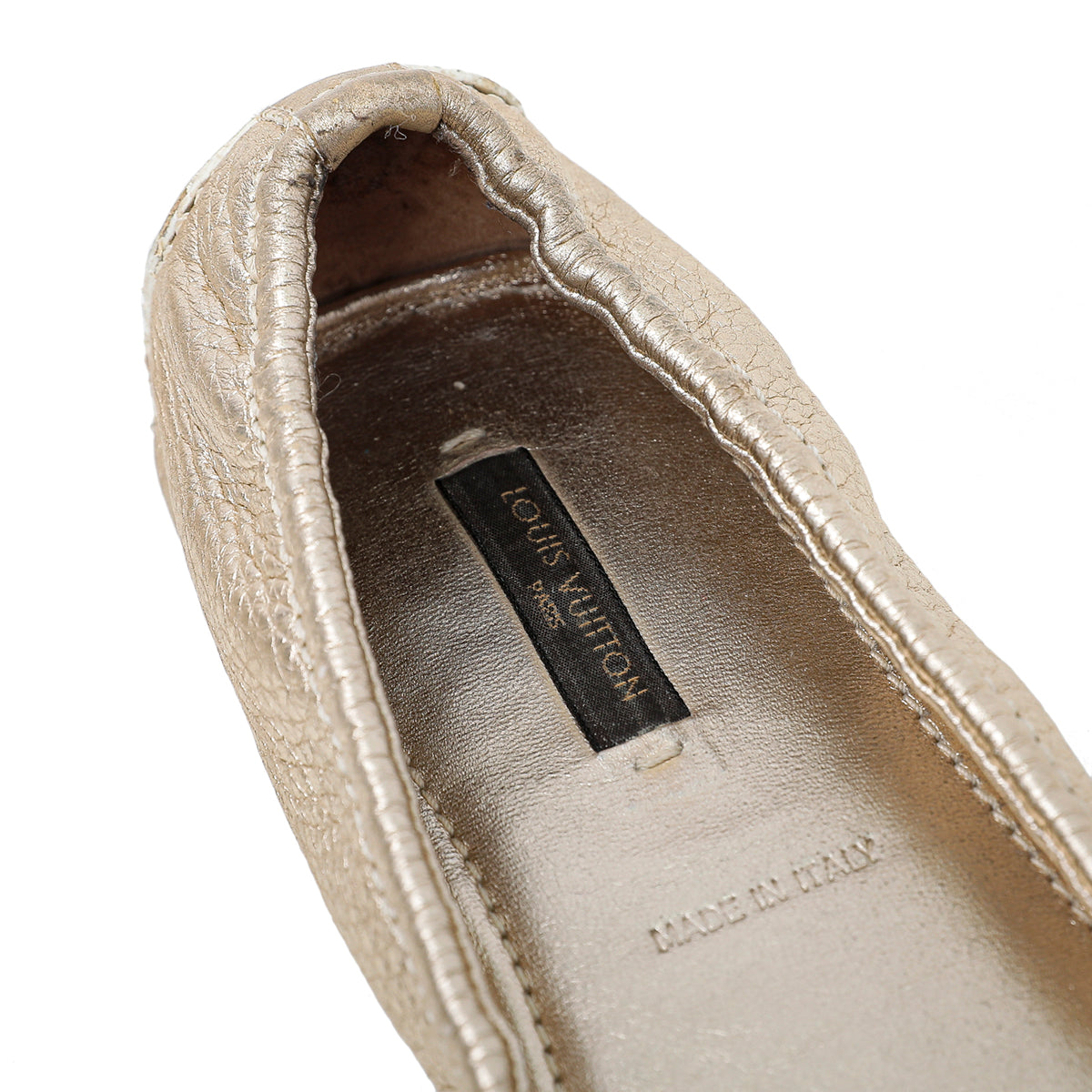 Louis Vuitton Metallic Gold Bow Ballerina Flats 37.5-Louis Vuitton-THE CLOSET