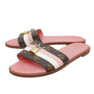 Louis Vuitton Bicolor Lock It Flat Mules 38
