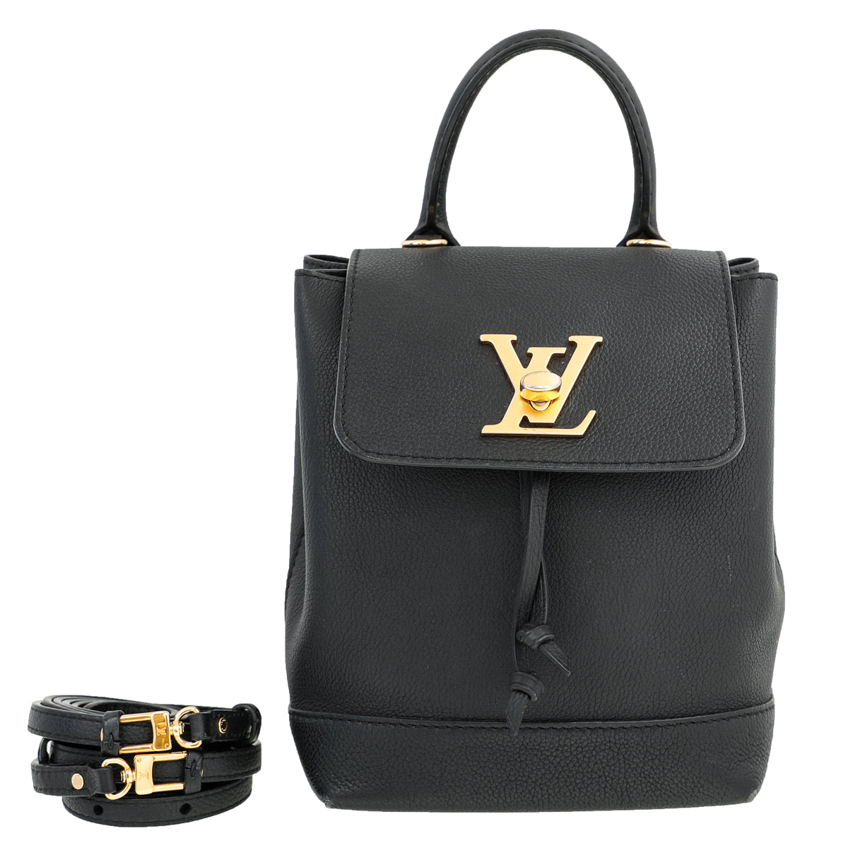 Louis Vuitton Black Lock Me Backpack Bag-Louis Vuitton-THE CLOSET