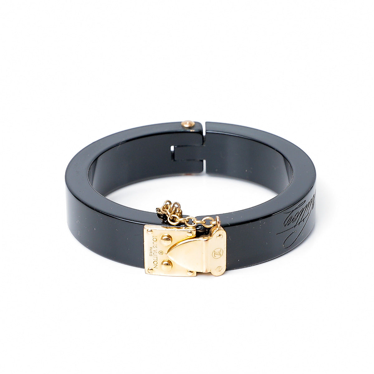 Louis Vuitton Black Resin Lock Me Bangle-Louis Vuitton-THE CLOSET