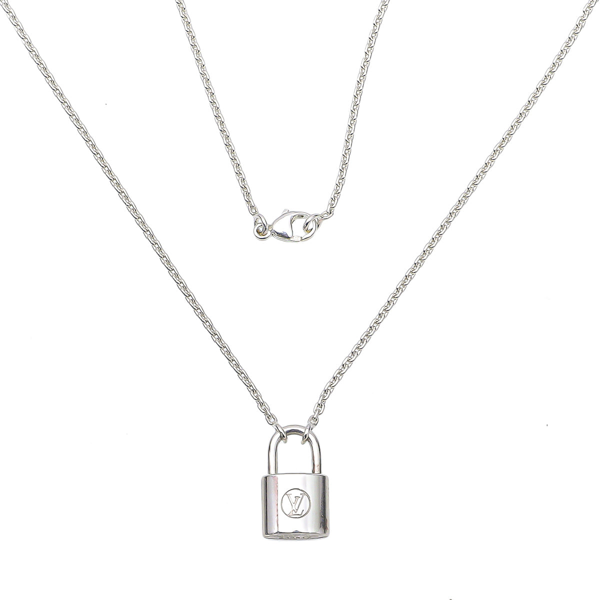 vuitton silver lockit pendant