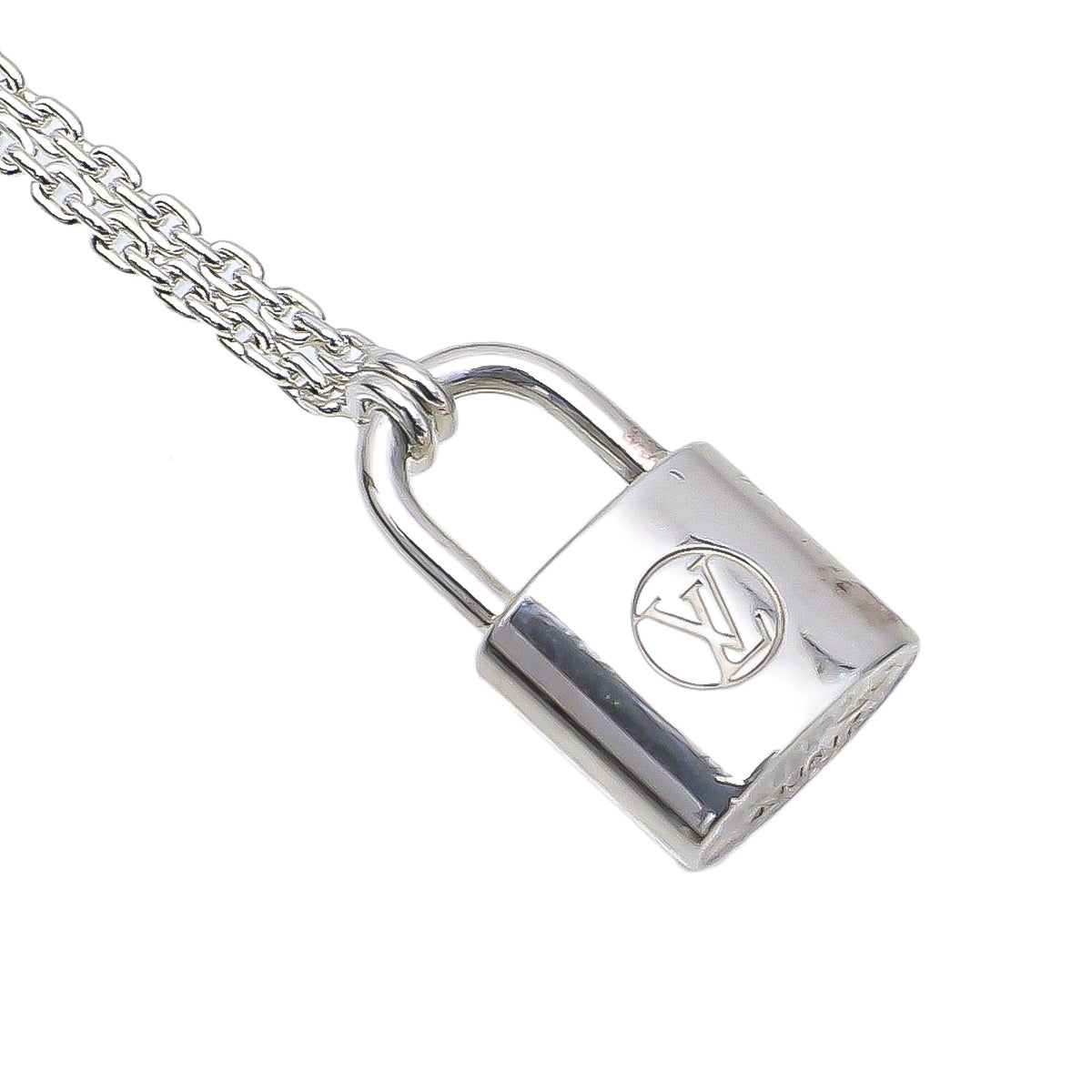 Louis Vuitton Silver Lockit Pendant Necklace-Louis Vuitton-THE CLOSET