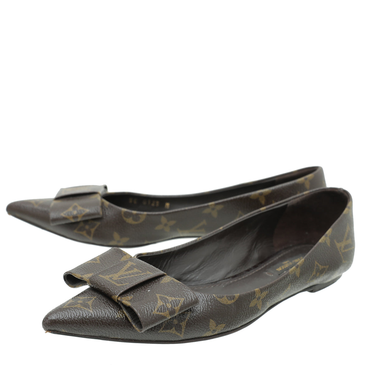 Louis Vuitton Monogram Louise Bow Pointed Flats 36.5-Louis Vuitton-THE CLOSET