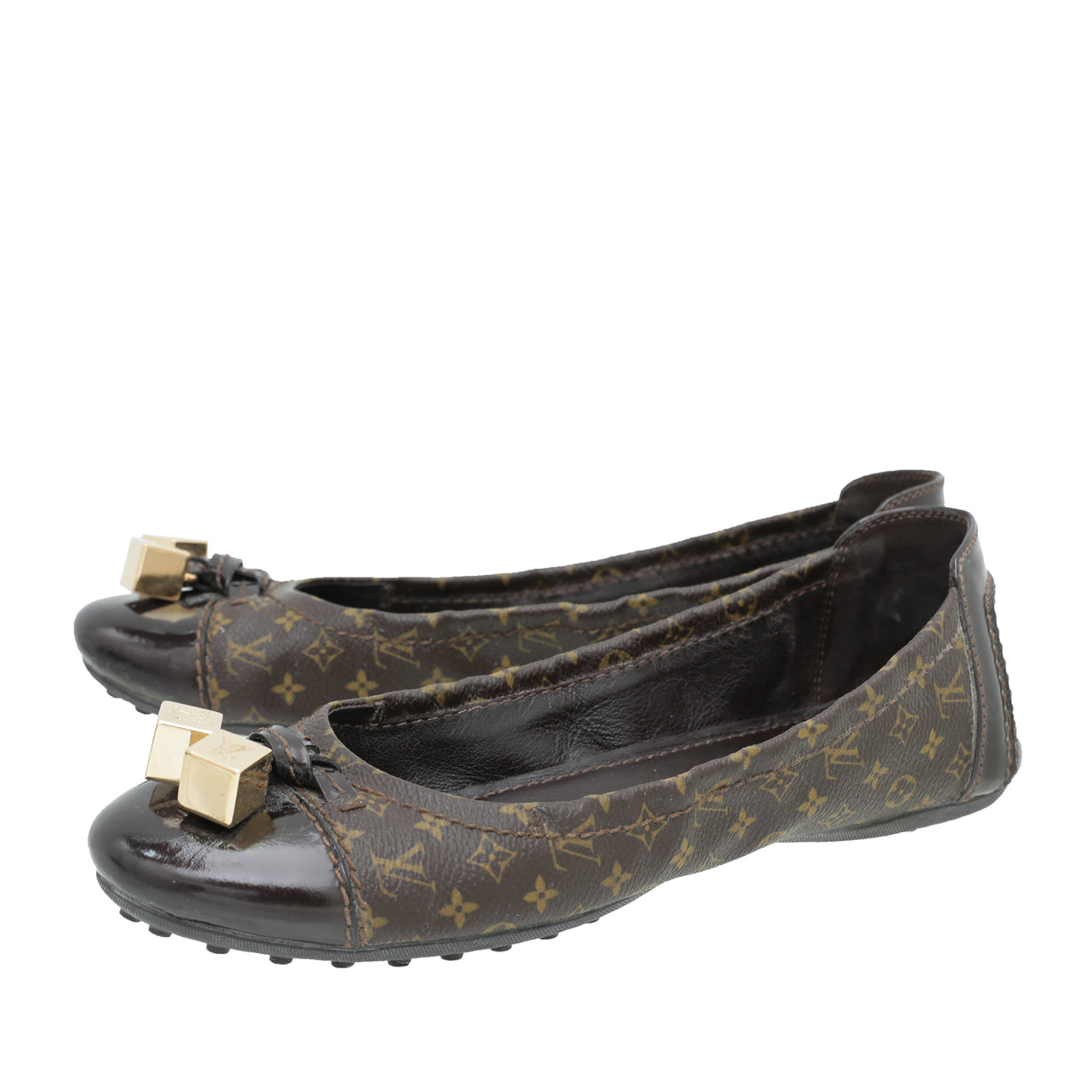 Louis Vuitton Brown Lovely Ballet Flats 37-Louis Vuitton-THE CLOSET
