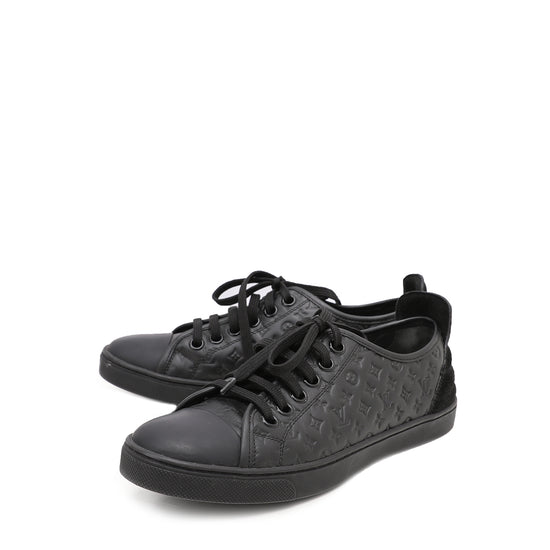 Louis Vuitton Black Monogram Suede Low Top Punchy Sneakers 37.5