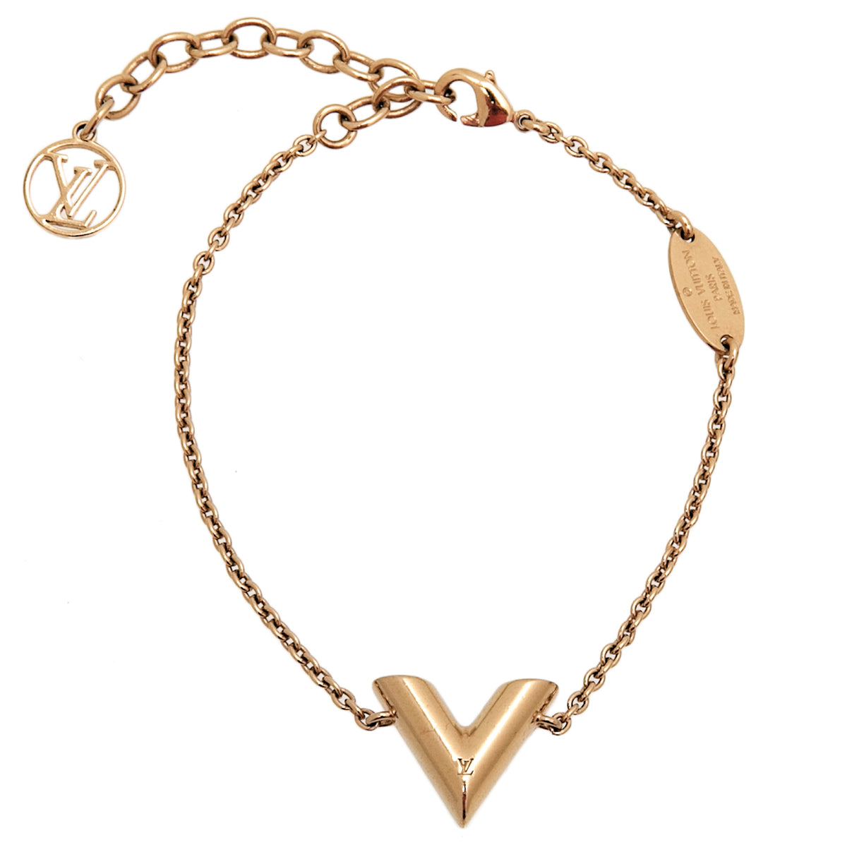 Louis Vuitton Gold Finish LV and Me Letter V Bracelet-Louis Vuitton-THE CLOSET