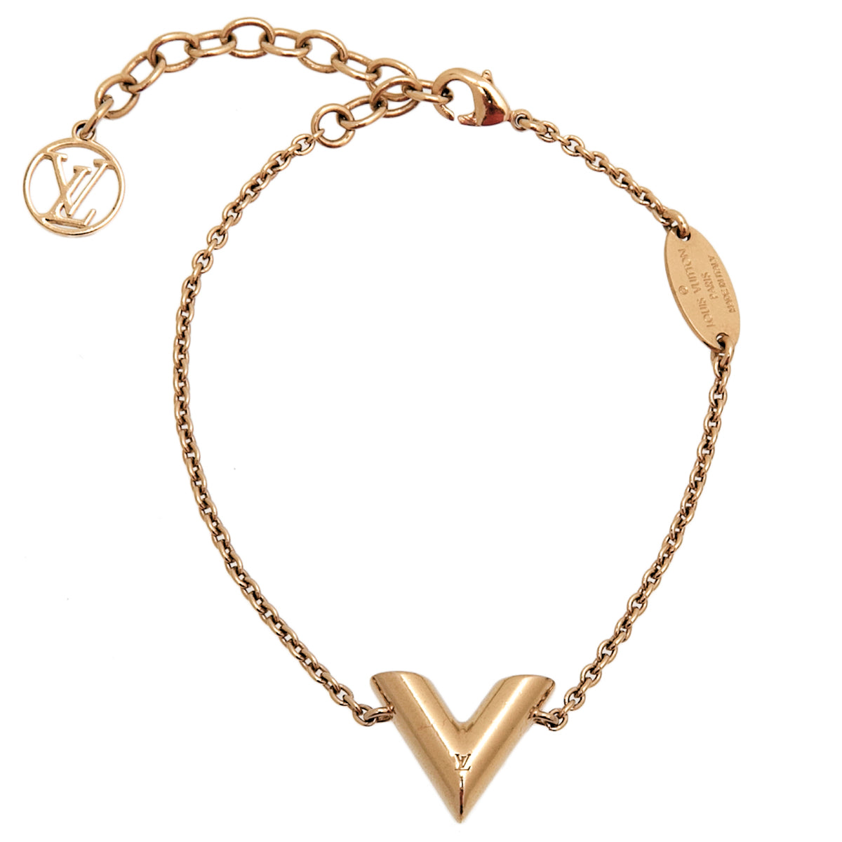Louis Vuitton LV & Me Letter V Gold Tone Bracelet Louis Vuitton