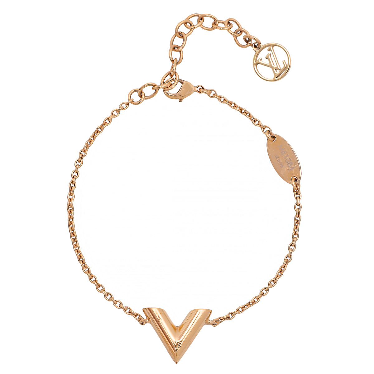 Louis Vuitton Gold Tone LV and Me Letter V Bracelet-Louis Vuitton-THE CLOSET