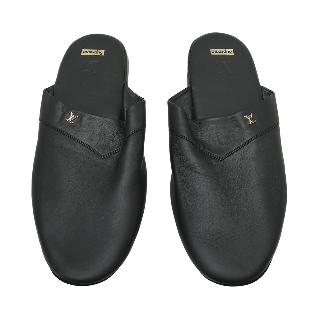 Louis Vuitton Black X Supreme High Slippers 8
