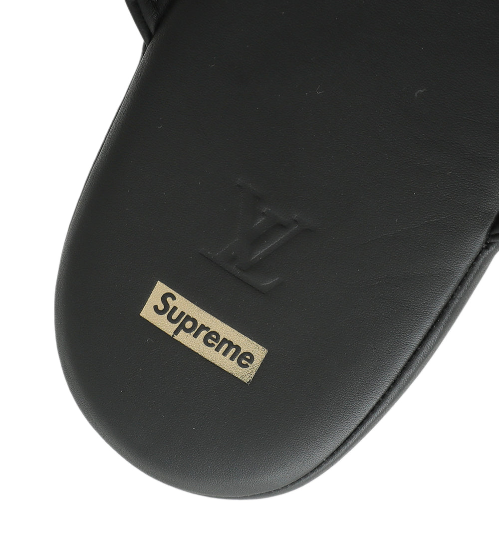 Louis Vuitton Black X Supreme High Slippers 8-Louis Vuitton-THE CLOSET