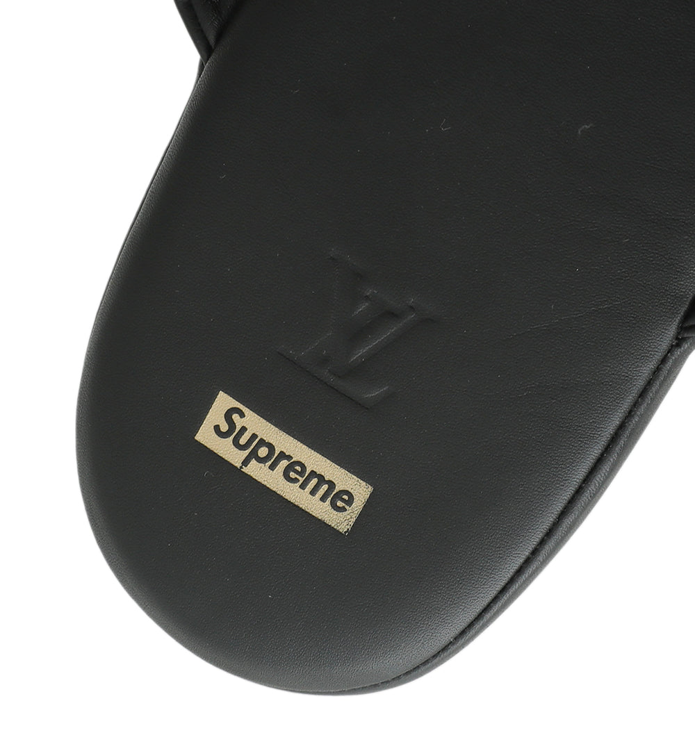 Louis Vuitton Black X Supreme High Slippers 8 – The Closet