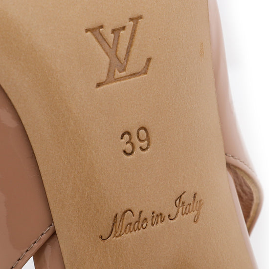 Louis Vuitton Black Patent Leather Madeleine Slingback Pumps Size 39 Louis  Vuitton