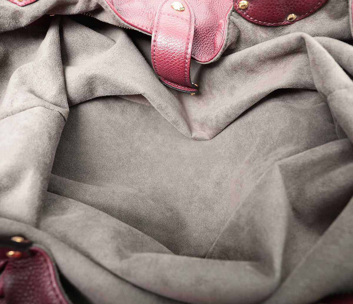 Louis Vuitton Maroon Mahina Tote Bag-Louis Vuitton-THE CLOSET