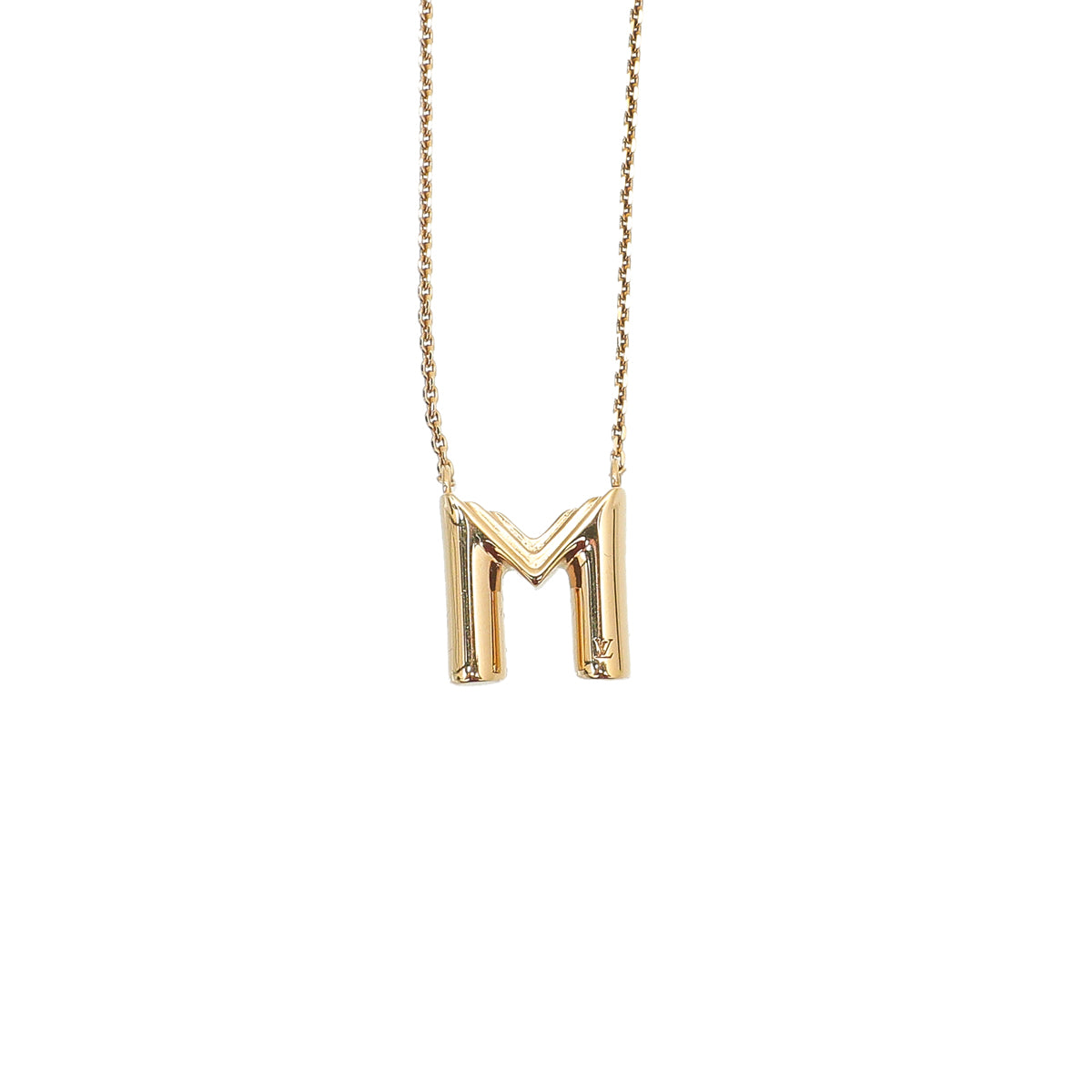 Louis Vuitton LV & Me Letter M Gold Tone Necklace Louis Vuitton