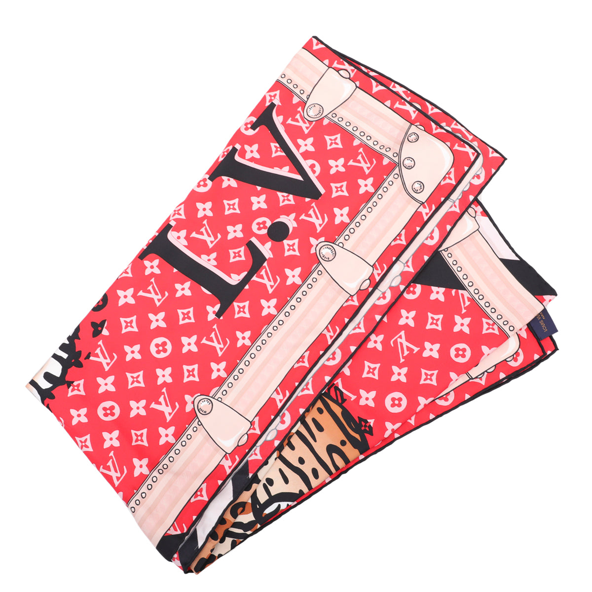 Louis Vuitton Multicolor Leopard Monogram Animal Head Silk Square Scarf-Louis Vuitton-THE CLOSET