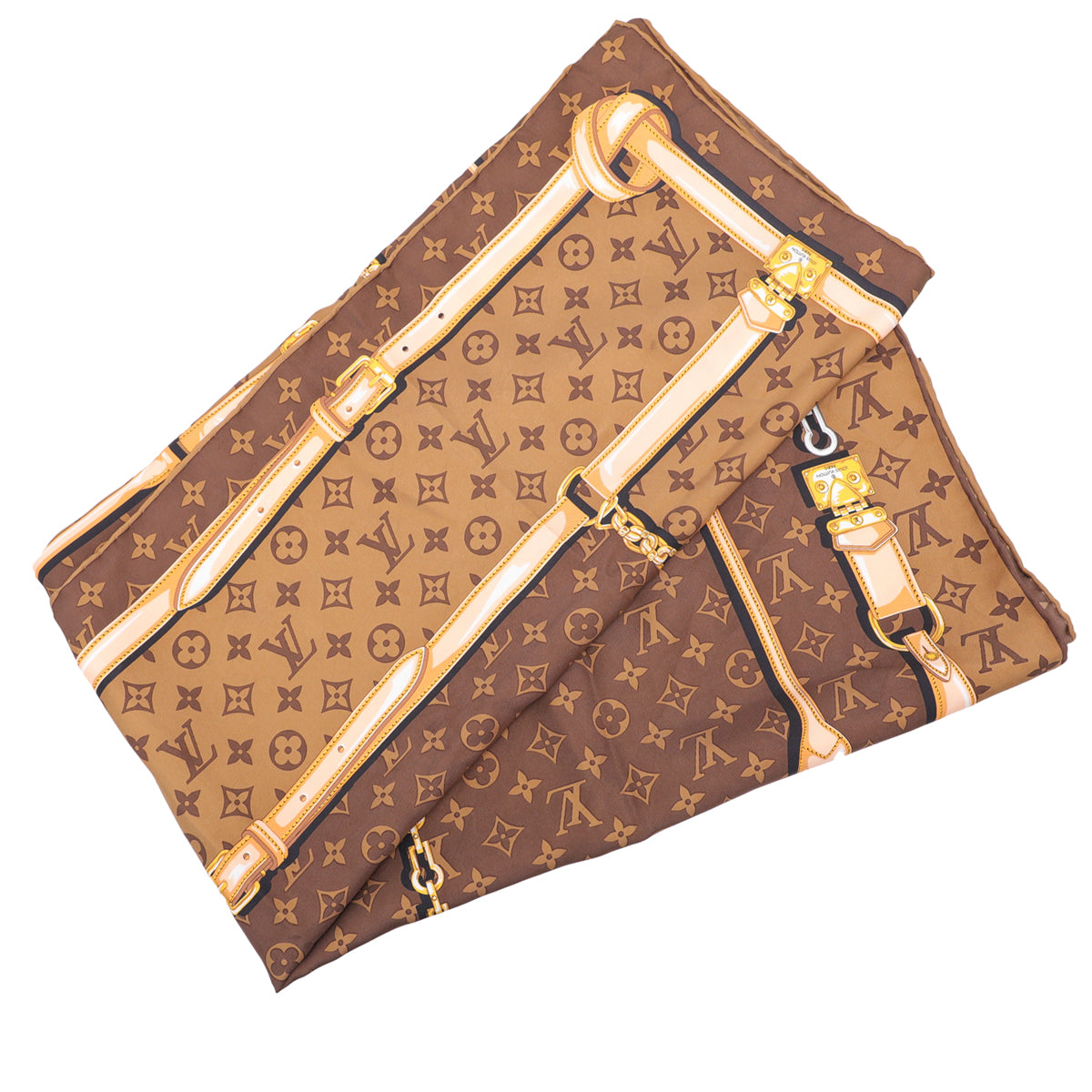 Louis Vuitton Brown Monogram Confidential Square Scarf-Louis Vuitton-THE CLOSET