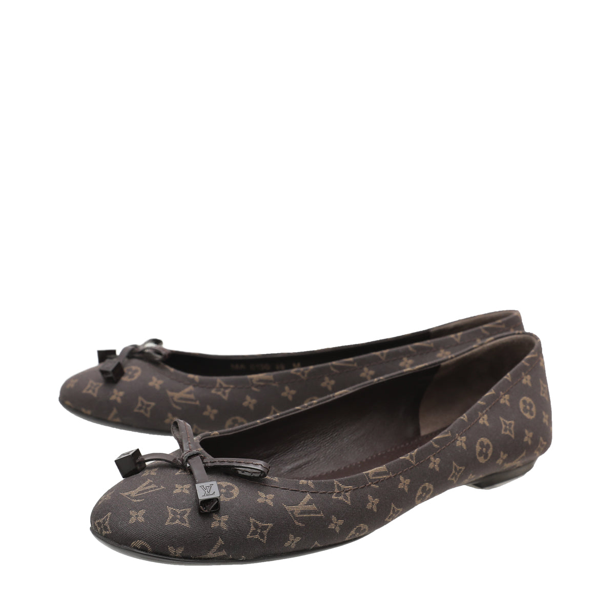 Louis Vuitton Monogram Brown Mini Lin Debbie Ballerina Flats 40-Louis Vuitton-THE CLOSET