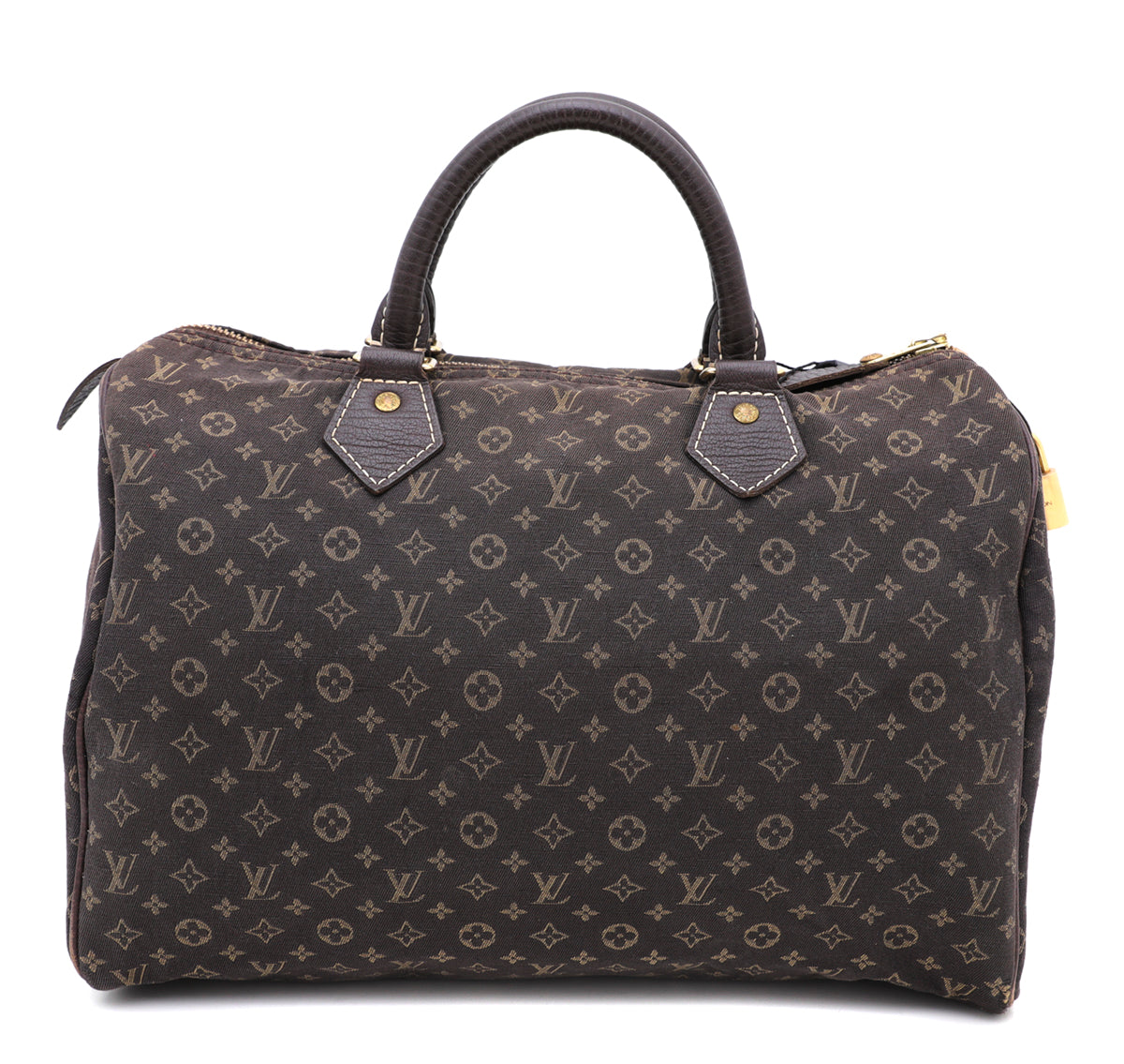 Louis Vuitton Brown Monogram Mini Lin Speedy 30 Bag-Louis Vuitton-THE CLOSET