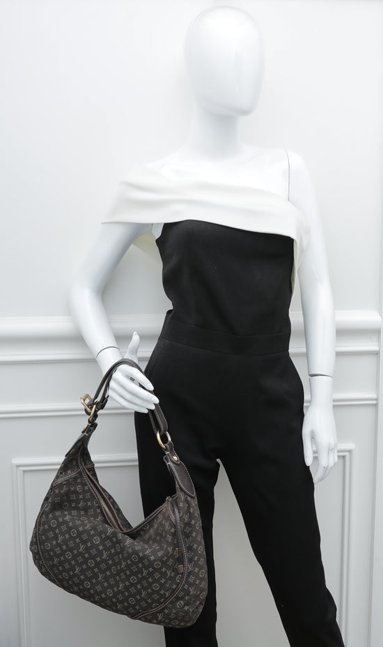 Louis Vuitton Manon PM Mini Lin Monogram Hobo Bag Brown