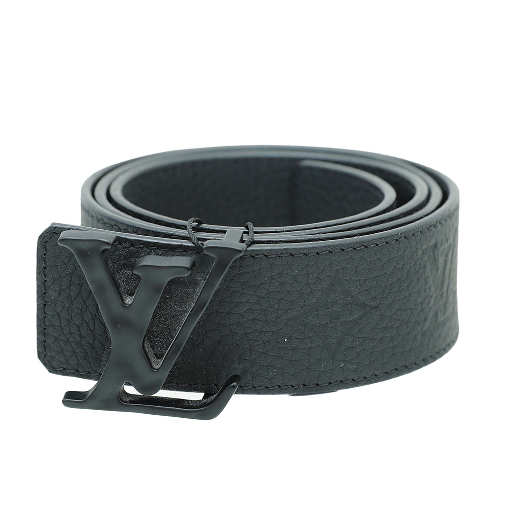 Louis Vuitton Black Monogram Embossed Initial Reversible Belt 34-Louis Vuitton-THE CLOSET