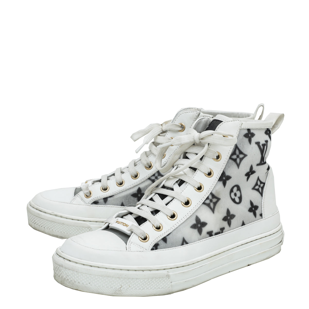 Louis Vuitton Bicolor Monogram Mesh Stellar High Top Sneakers 36.5-Louis Vuitton-THE CLOSET