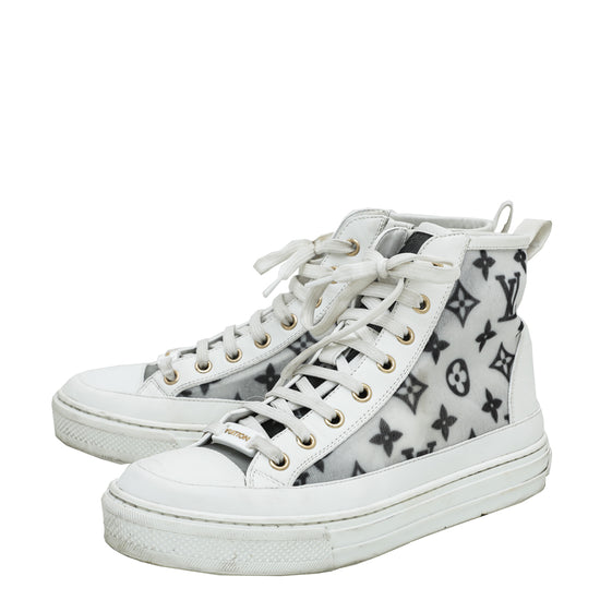Louis Vuitton Bicolor Monogram Mesh Stellar High Top Sneakers 36.5 – The  Closet