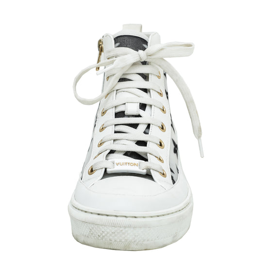 Louis Vuitton Bicolor Monogram Mesh Stellar High Top Sneakers 36.5
