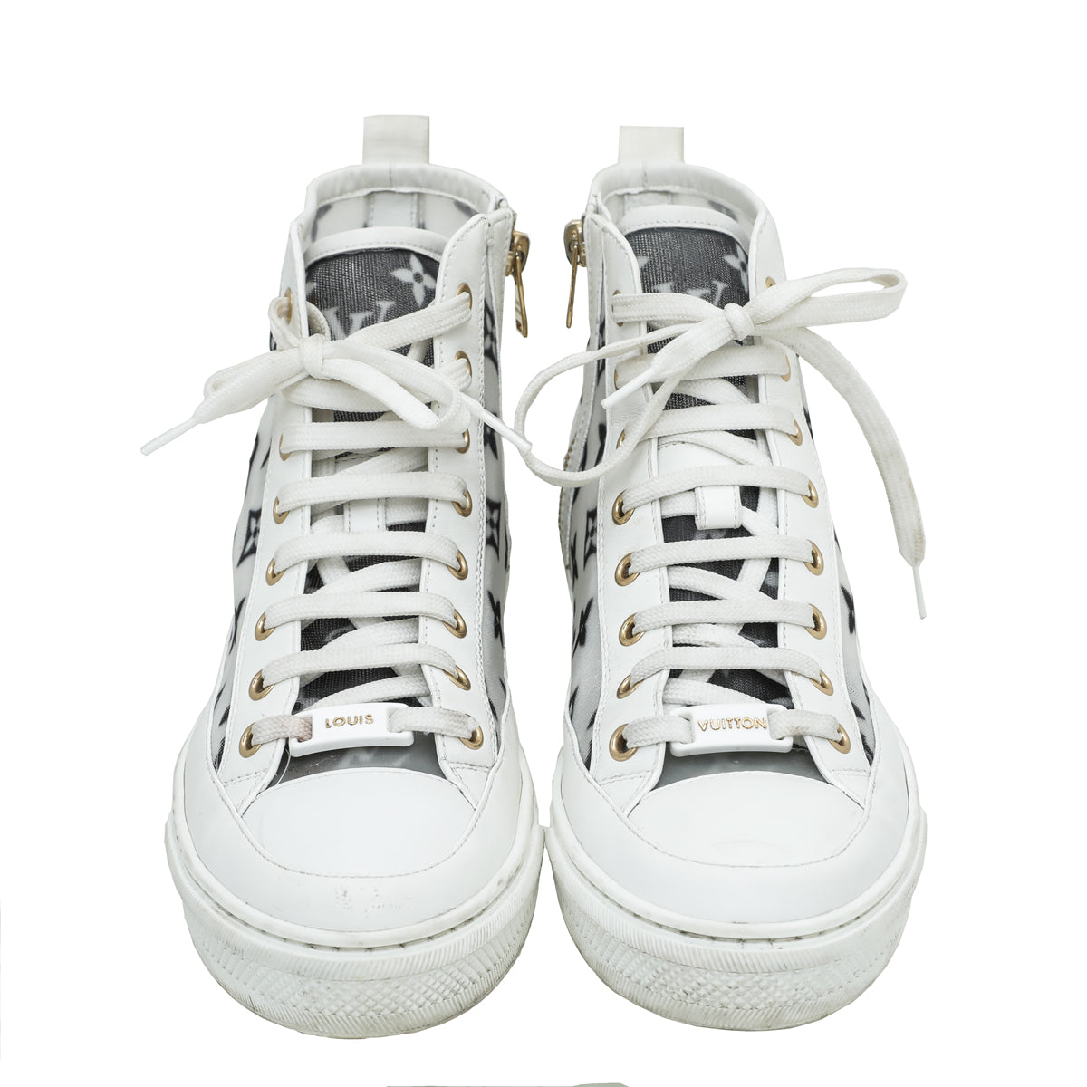 Louis Vuitton Bicolor Monogram Mesh Stellar High Top Sneakers 36.5-Louis Vuitton-THE CLOSET