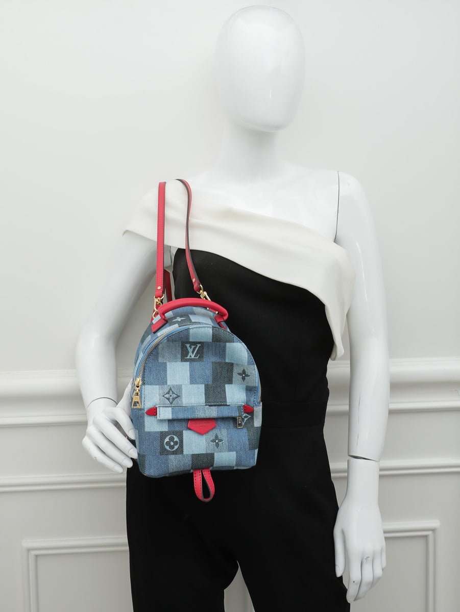 $3000 Louis Vuitton Blue Denim Patchwork Monogram Sleeveless Mini Dres –  Afashionistastore