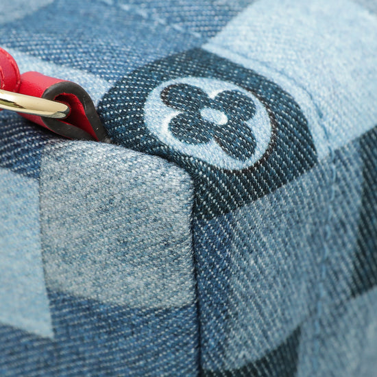 Louis Vuitton Palm Springs Backpack Damier and Monogram Patchwork Denim  Mini Blue 86024105