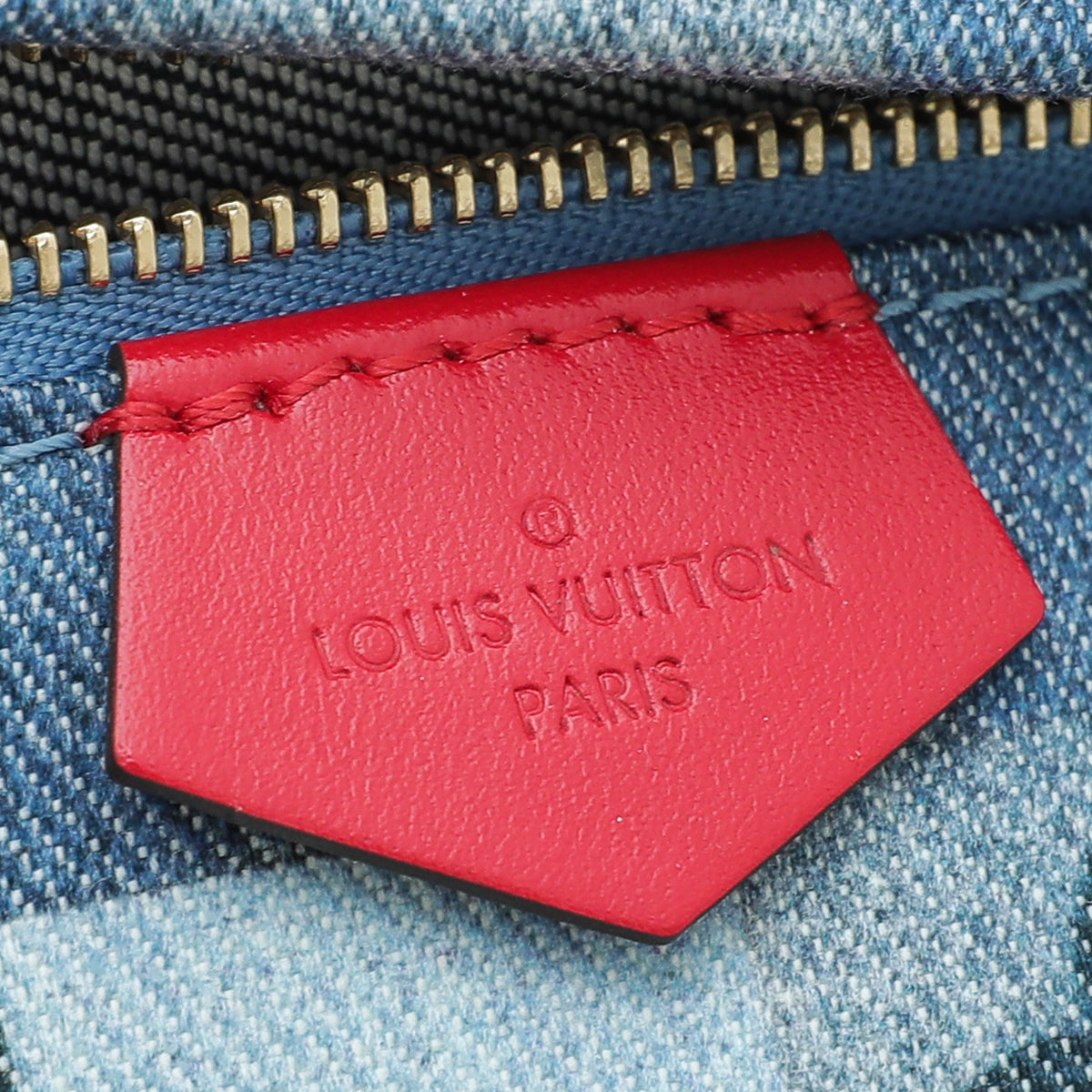 Louis Vuitton Denim Monogram Palm Springs Backpack MINI Blue Red