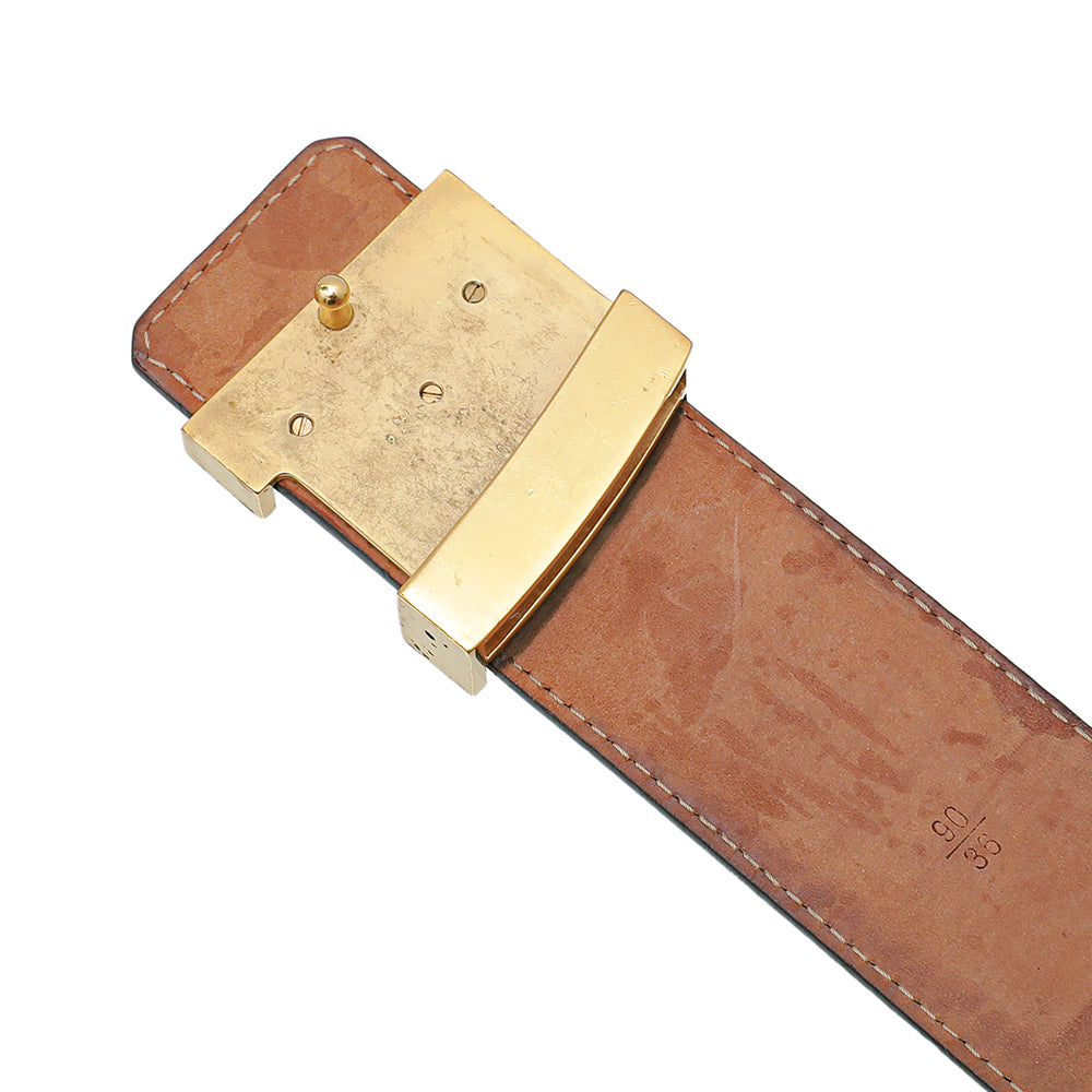 Louis Vuitton Brown Monogram Initiales Belt 36-Louis Vuitton-THE CLOSET