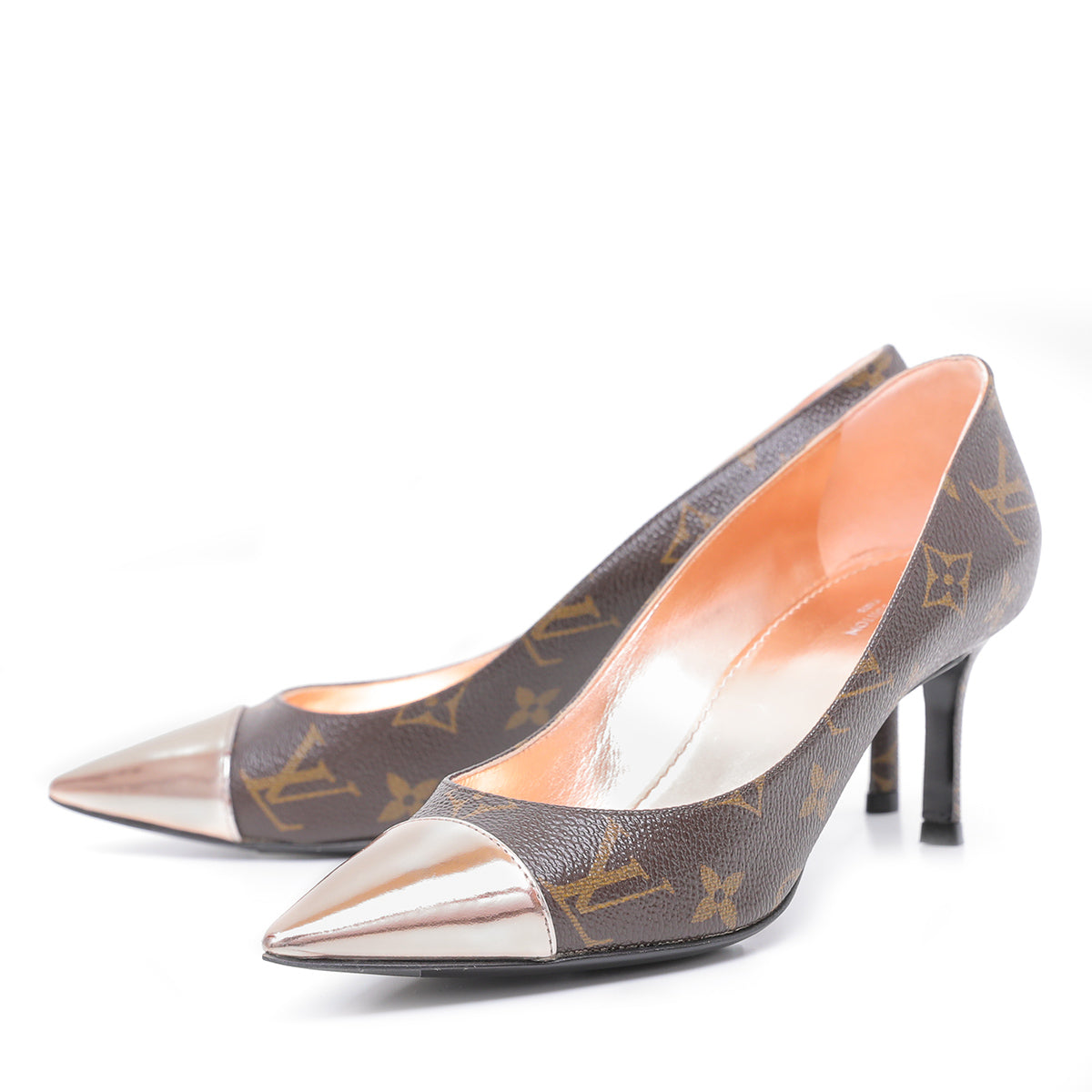 Louis Vuitton Brown Monogram Cherie Pumps 37.5-Louis Vuitton-THE CLOSET