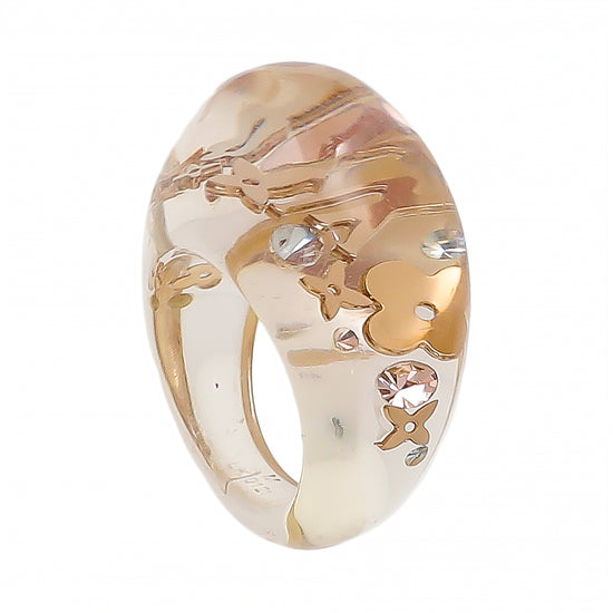 LOUIS VUITTON Ring Inclusion in cream and pink resin …