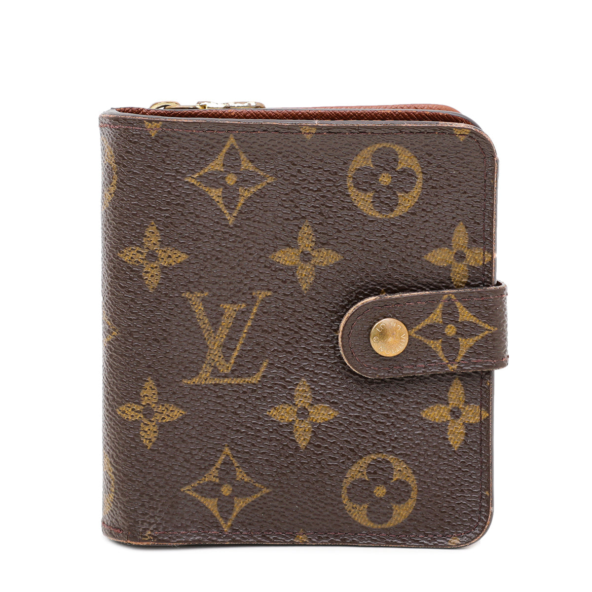 Louis Vuitton Brown Monogram Compact Zip Bifold Wallet