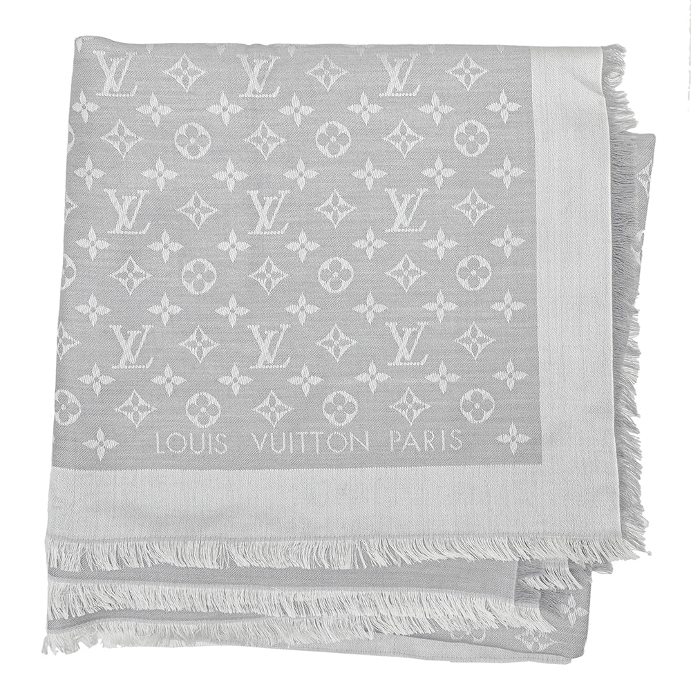 Louis Vuitton grey Monogram Denim Square Scarf