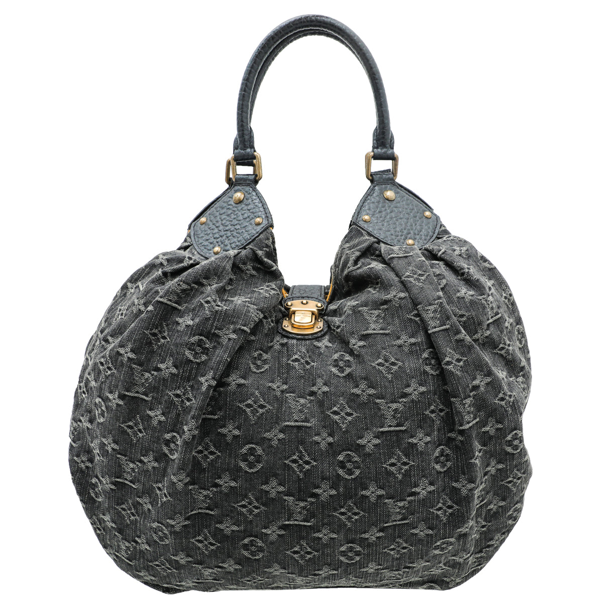 Louis Vuitton Black Monogram Denim And Leather Large Surya Bag