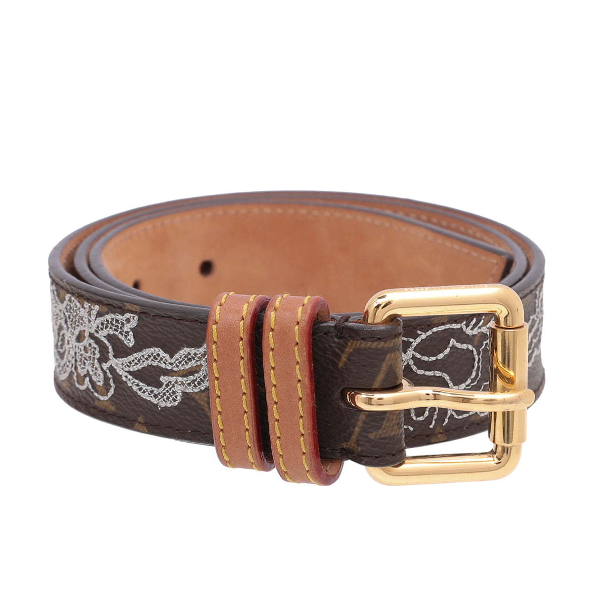 Louis Vuitton Brown Monogram Dentelle Belt 32-Louis Vuitton-THE CLOSET