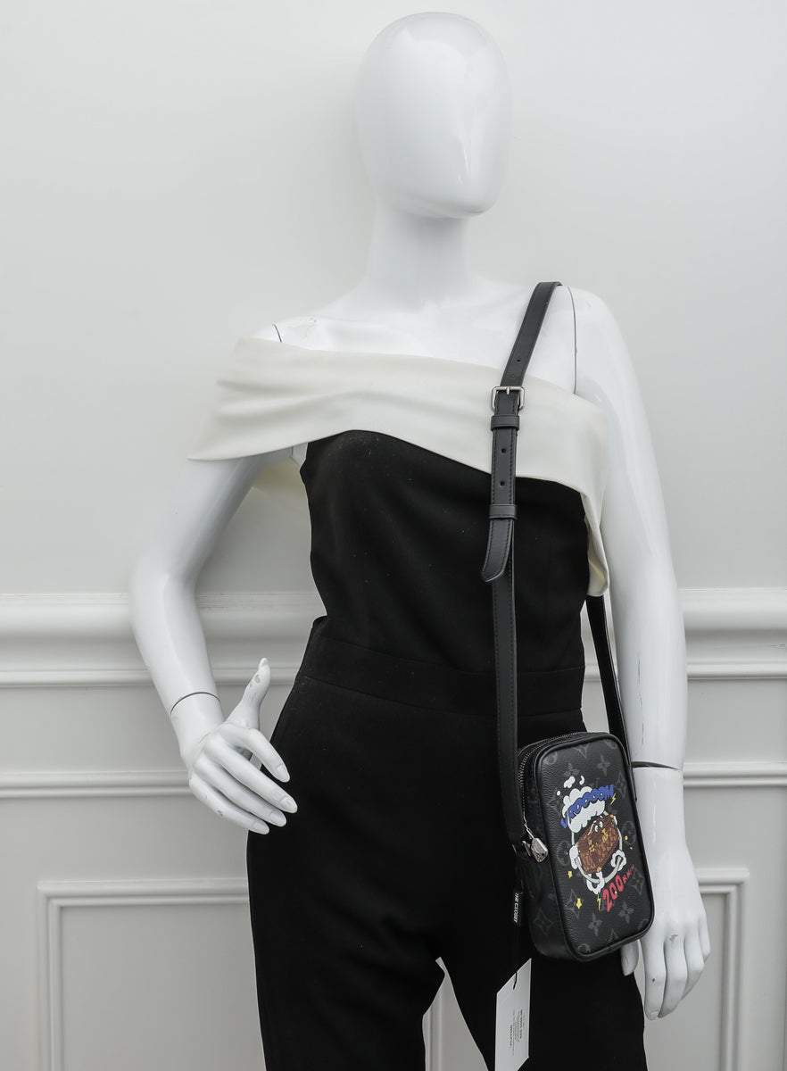 LOUIS VUITTON Louis Vuitton Monogram Eclipse Danube PPM Trunk Print Black  M45928 Men's Shoulder Bag