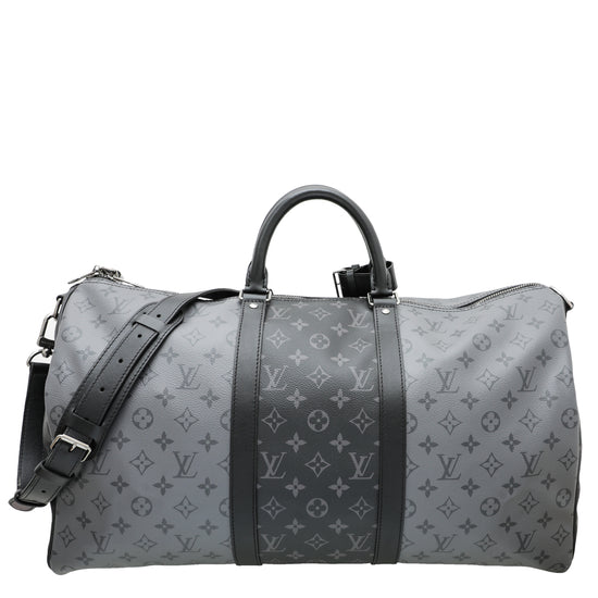 Louis+Vuitton+Keepall+Bandouliere+Duffle+50+Grey+Canvas for sale