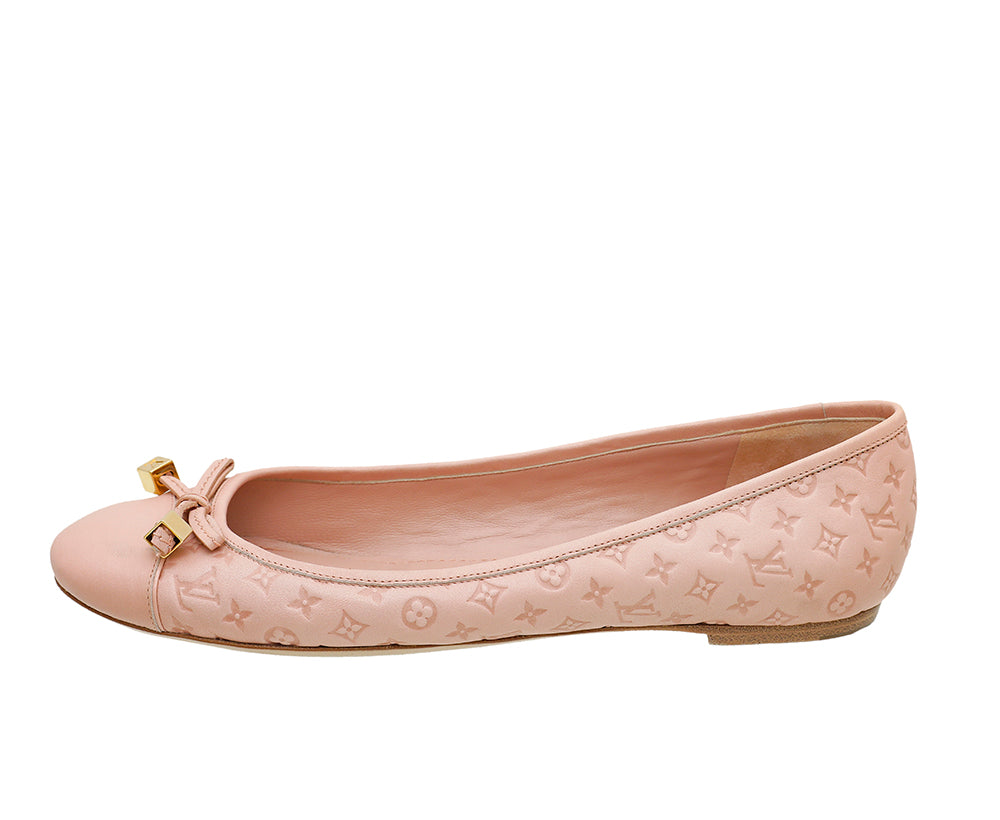 Louis Vuitton Pink Monogram Empreinte Debbie Ballerina 39-Louis Vuitton-THE CLOSET