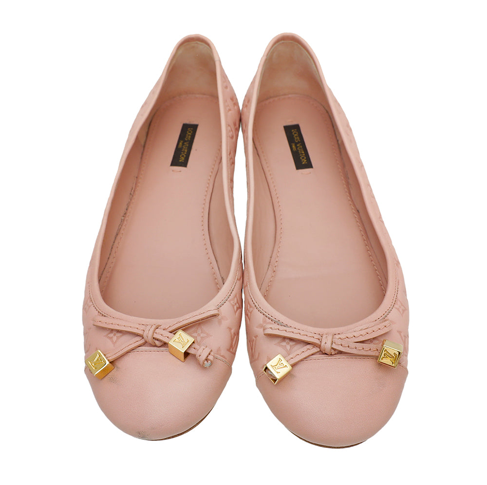 Louis Vuitton Pink Monogram Empreinte Debbie Ballerina 39-Louis Vuitton-THE CLOSET