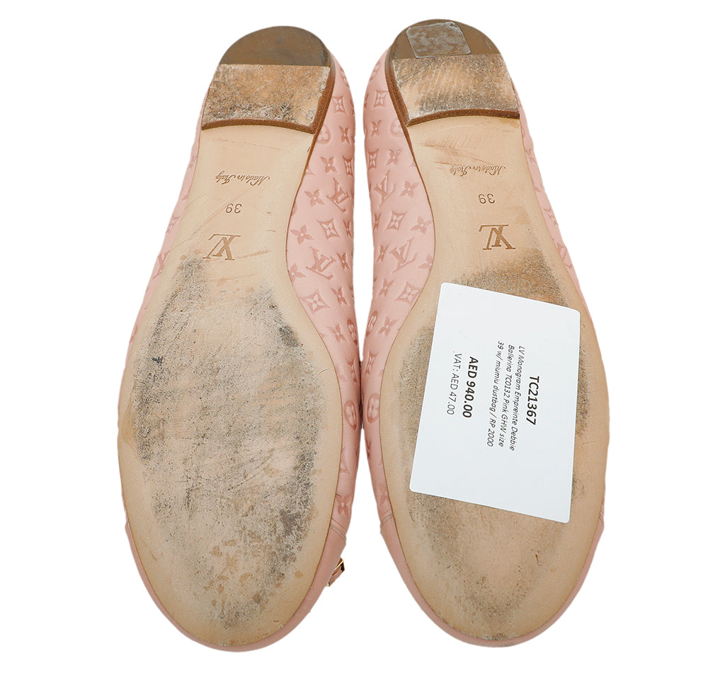 Louis Vuitton Pink Monogram Empreinte Debbie Ballerina 39-Louis Vuitton-THE CLOSET
