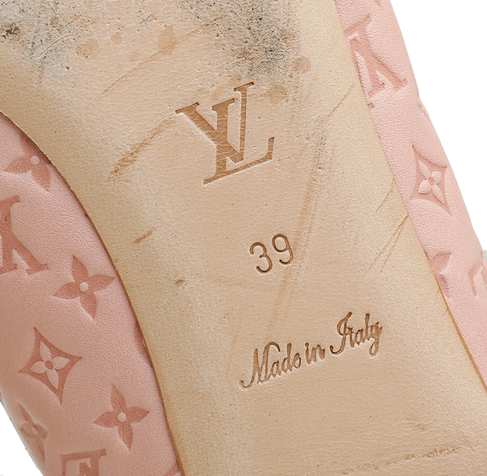Louis Vuitton Pink Monogram Empreinte Debbie Ballerina 39