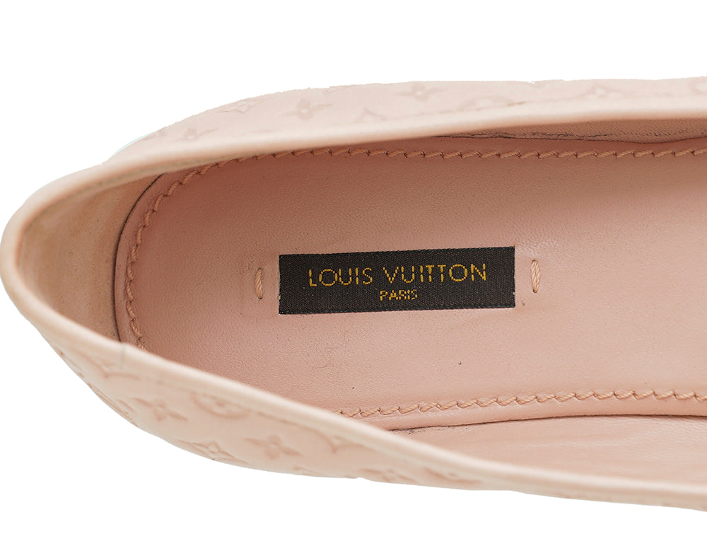 Louis Vuitton Pink Monogram Empreinte Debbie Ballerina 39
