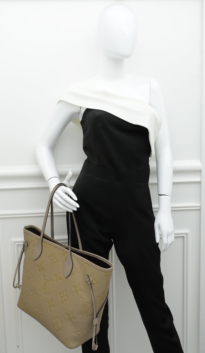 Louis Vuitton Tourterelle Monogram Empreinte Giant Neverfull MM Bag