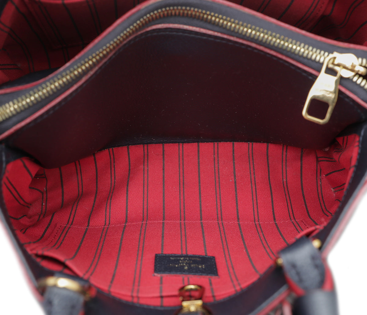 SOLD - NEW - LV Montaigne MM Monogram Empreinte Leather Marine Rouge  Color_Louis Vuitton_BRANDS_MILAN CLASSIC Luxury Trade Company Since 2007