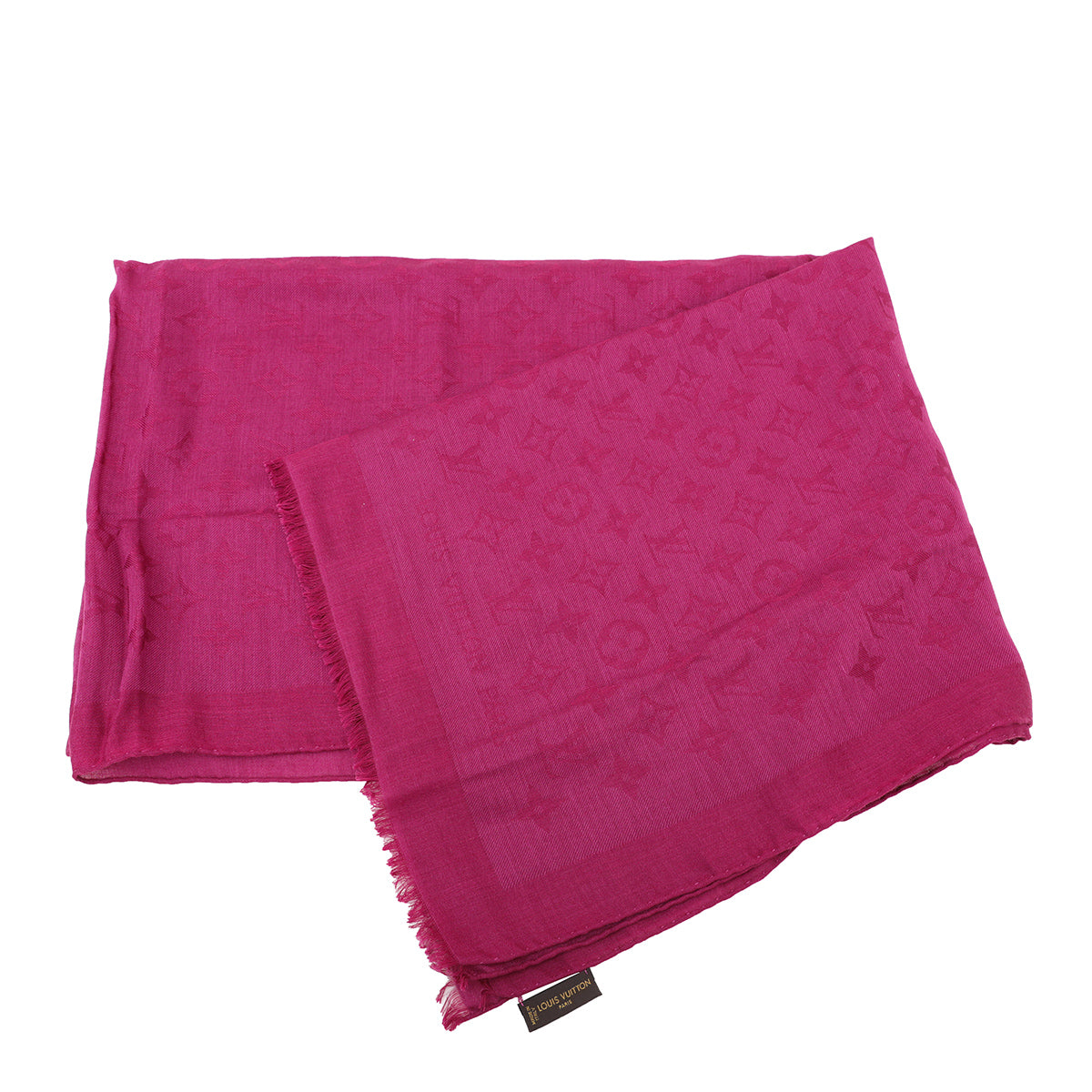 Louis Vuitton Cassis Monogram Etole Silk Wool Shawl Scarf-Louis Vuitton-THE CLOSET